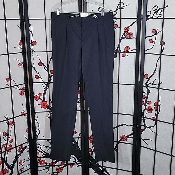 VALENTINO Cotton Straight Leg Pleated Cotton Trousers - Picture 1 of 11